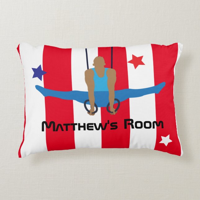 Gymnast On Rings Personalised Decorative Cushion (Front)