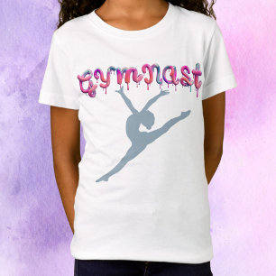 Gymnast Paint Drips Gymnastics Leap T-Shirt