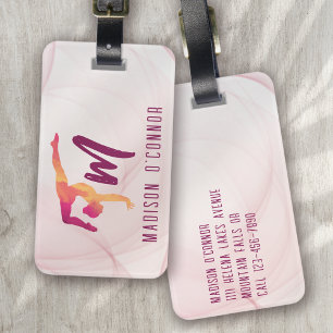 Gymnast Pink Personalised Luggage Tag