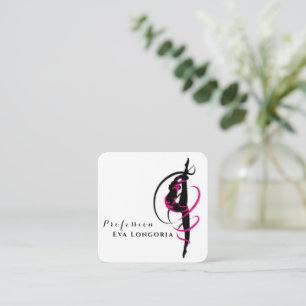 Gymnast Pink Square Business Card