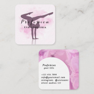 Gymnast Pink Square Business Card