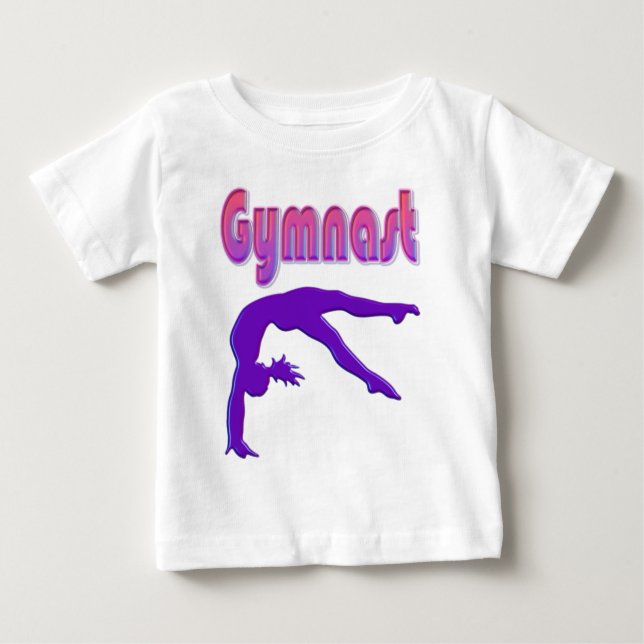 Gymnast Power Tumbling Purple Metallic Baby T-Shirt (Front)