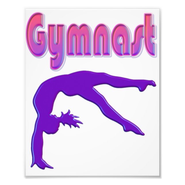 Gymnast Power Tumbling Purple Metallic Photo Print (Front)