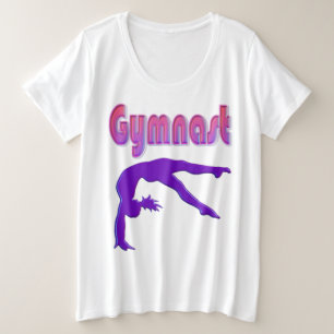 Gymnast Power Tumbling Purple Metallic Plus Size T-Shirt