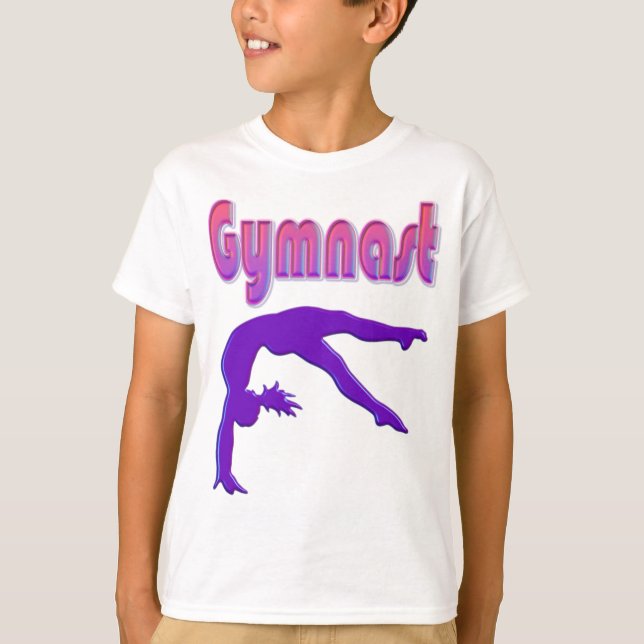 Gymnast Power Tumbling Purple Metallic T-Shirt (Front)