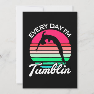 Gymnast Retro Vintage Tumblin Invitation