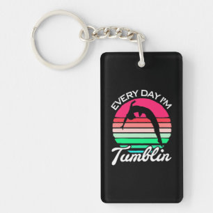 Gymnast Retro Vintage Tumblin Key Ring