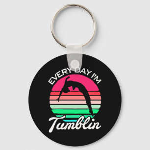 Gymnast Retro Vintage Tumblin Key Ring