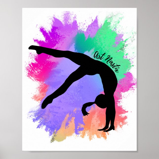Gymnast Silhouette Art  Poster (Front)