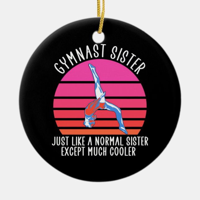Gymnast Sister Ceramic Tree Decoration (Front)