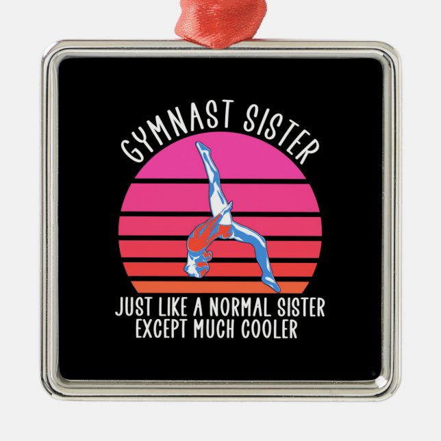 Gymnast Sister Metal Tree Decoration (Front)