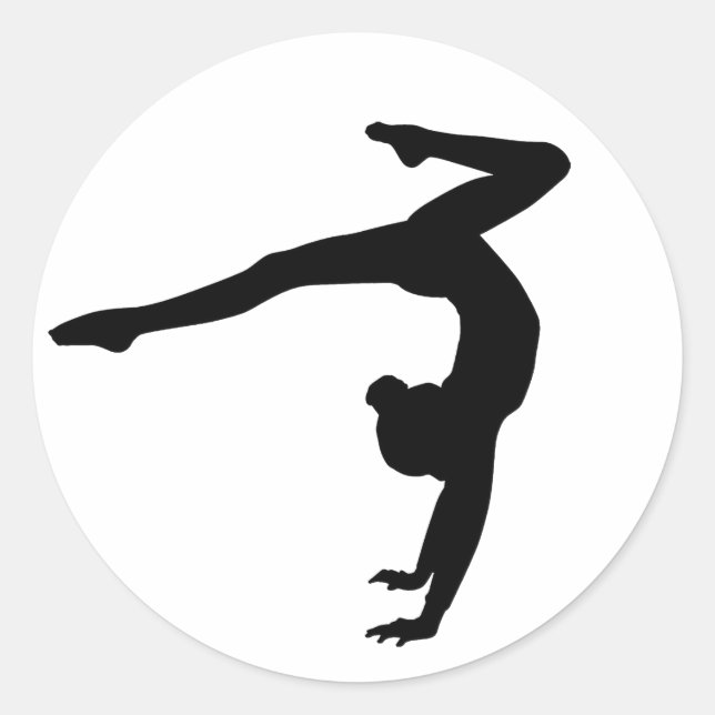 Gymnast Stag Handstand Gifts Classic Round Sticker (Front)