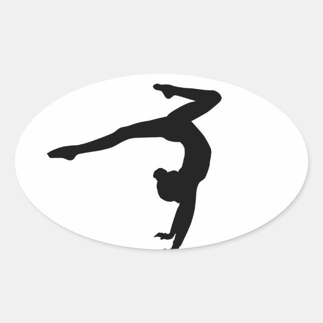 Gymnast Stag Handstand Gifts Oval Sticker (Front)