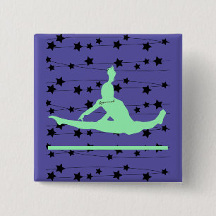 Gymnast Swirling Stars 15 Cm Square Badge