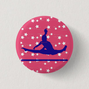Gymnast Swirling Stars 3 Cm Round Badge