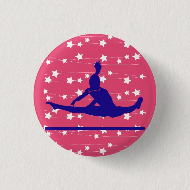 Gymnast Swirling Stars 3 Cm Round Badge (Front)
