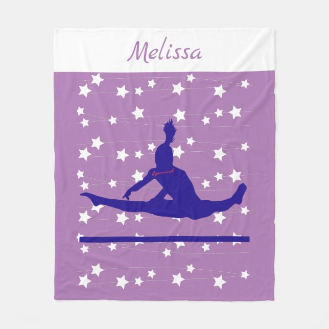 Gymnast Swirling Stars Fleece Blanket (Front)