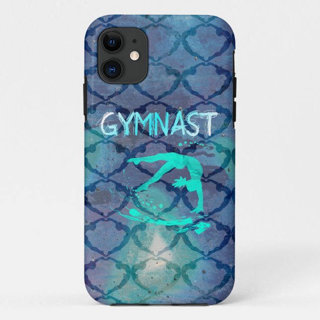 Gymnast Tribal Pattern Blue Case-Mate iPhone Case (Back)