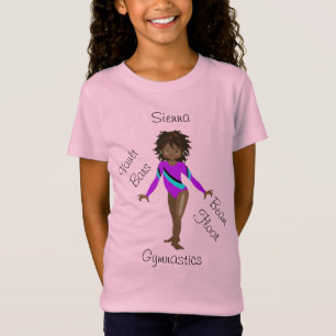 Gymnastic African American, Brown Eyes, Purple Leo T-Shirt