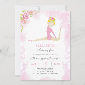 Gymnastic Birthday Invitation