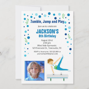 Gymnastic Birthday Invitation for Boy