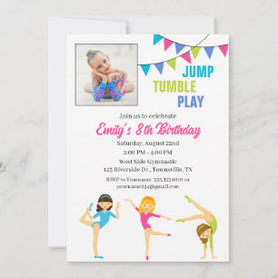 Gymnastic Birthday Invitation for girl