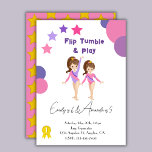 Gymnastic Birthday Party Sisters Pink Gym Invitation<br><div class="desc">Celebrate your little gymnast's special day with our adorable Gymnastic Birthday Sisters Invitation! This cute and playful invitation is perfect for a girl's gymnastics-themed birthday party. The design features charming gymnastic illustrations,  making it an ideal choice for your gymnastics-loving birthday daughters.  Personalise your invitation to make it more special!</div>