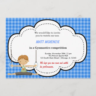 Gymnastic Boy Competition (Blue) Invitation
