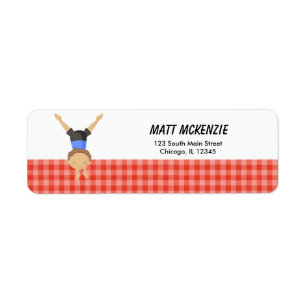 Gymnastic Boy Return Address (Red)