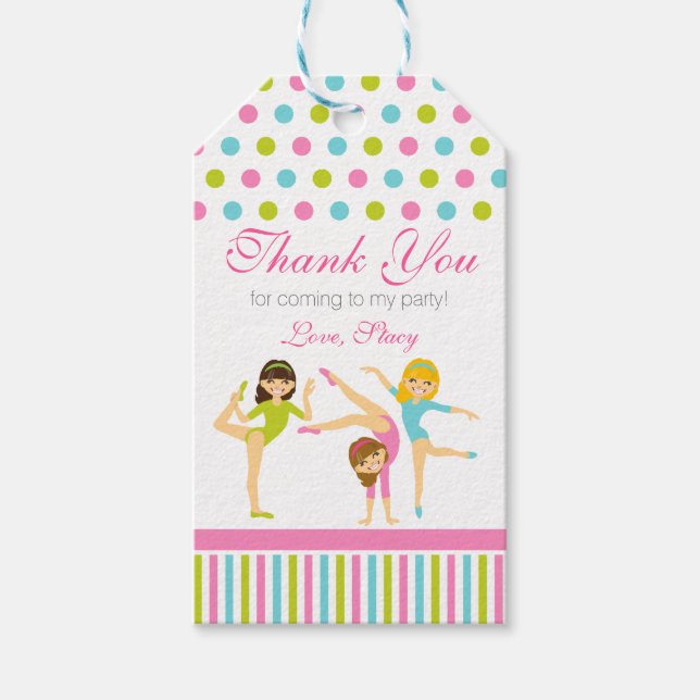 Gymnastic Girls Party Favour Tag (Front)