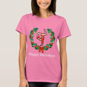 Gymnastic Happy Holidays Wreath T-Shirt