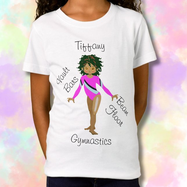 Gymnastic Hispanic, Brown Eyes, Fuchsia Leotard   T-Shirt (Creator Uploaded)
