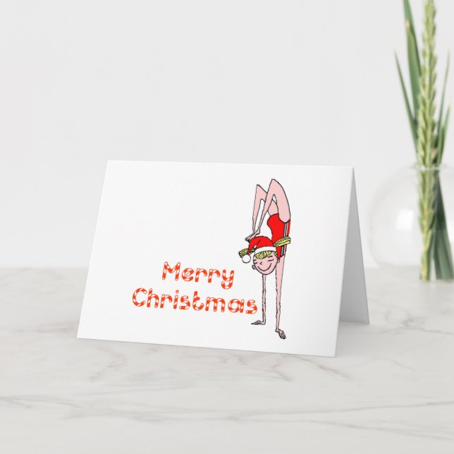 Gymnastic Merry Christmas Holiday Card (Front)