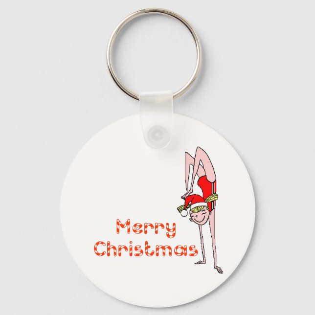Gymnastic Merry Christmas Key Ring (Front)
