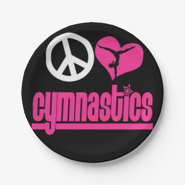 Gymnastic paper plates gymnast party supplies (Front)