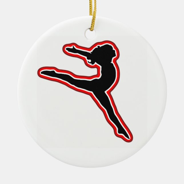 Gymnastics 3 ceramic tree decoration (Front)