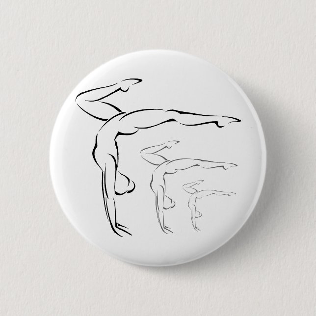 Gymnastics 6 Cm Round Badge (Front)