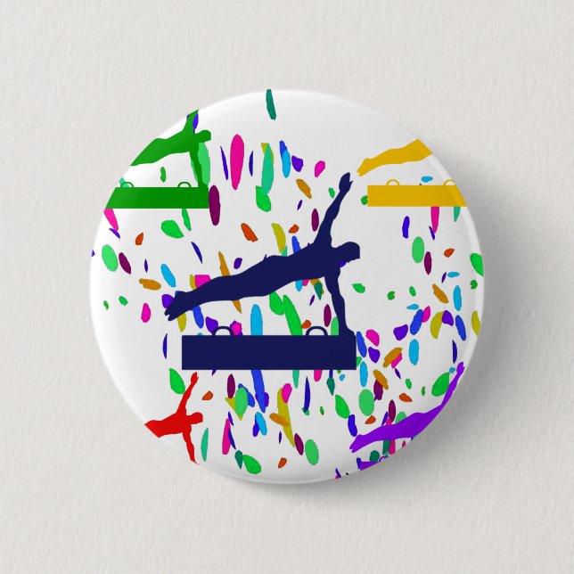GYMNASTICS 6 CM ROUND BADGE (Front)