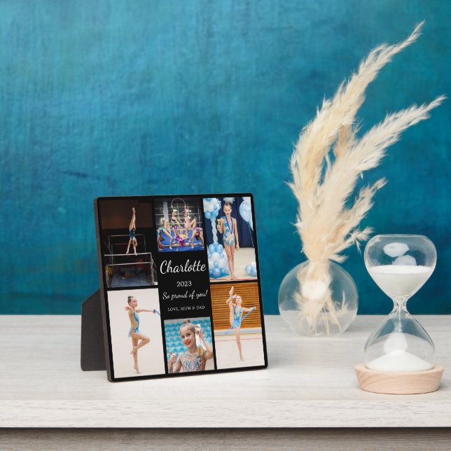 Gymnastics 6 Photo Collage Modern Keepsake Plaque (Insitu)