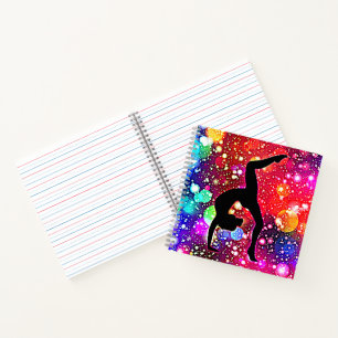 Gymnastics Abstract Bubble Dot Handstand Pose  Notebook