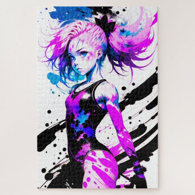 Gymnastics Abstract Spirit of the Gymnast Jigsaw Puzzle (Vertical)