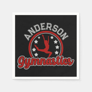 Gymnastics ADD NAME Gymnast Vault Floor Athlete  Napkin