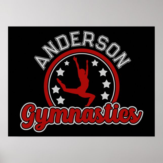 Gymnastics ADD NAME Gymnast Vault Floor Athlete Poster (Front)