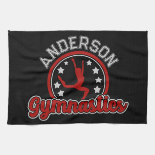 Gymnastics ADD NAME Gymnast Vault Floor Athlete Tea Towel