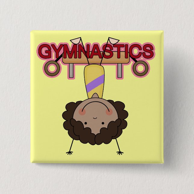 GYMNASTICS - African American Girl Handstands 15 Cm Square Badge (Front)