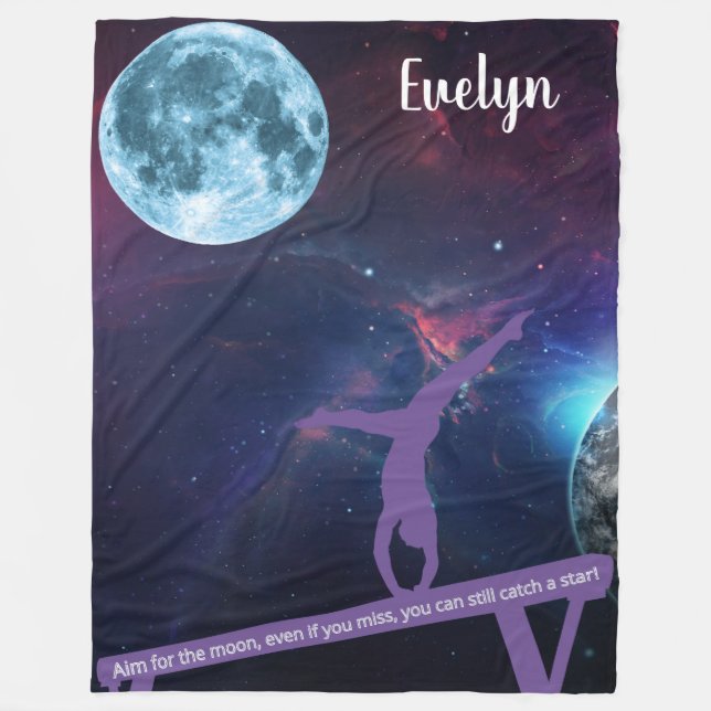 Gymnastics Aim for the Moon   Fleece Blanket (Front)