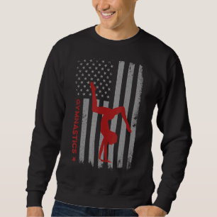 Gymnastics American Flag Coach Team Gymnast  Men W Sweatshirt