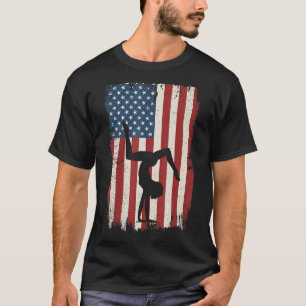 Gymnastics American Flag Coach Team Gymnast Men W T-Shirt