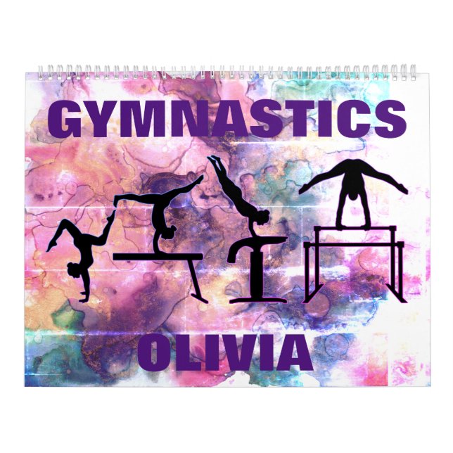 Gymnastics Antique Watercolor Abstract Calendar (Cover)