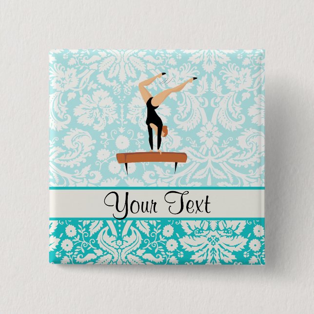 Gymnastics Balance Beam 15 Cm Square Badge (Front)
